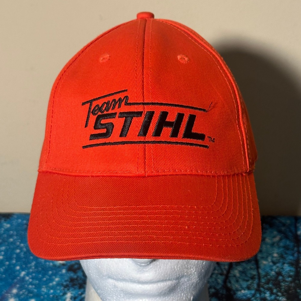 STIHL Outfitters Team STIHL Baseball Cap Hat Orange Embroidered Adjustable Logo